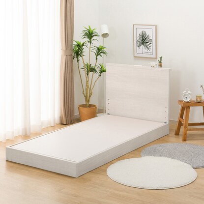 Single bed frame with mini shelf (NS-002 LEG/LOW floorboard WW)