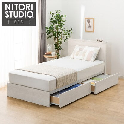 Single bed frame with mini shelf (NS-002 shallow type/baseboard WW)