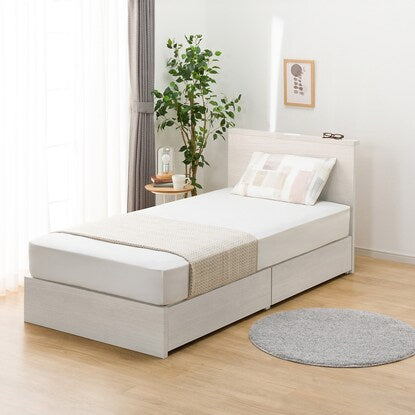 Single bed frame with mini shelf (NS-002 shallow type/baseboard WW)