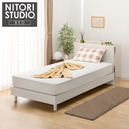 Single bed frame with shelf and side storage (NS-003 LEG/LOW floorboard WW)