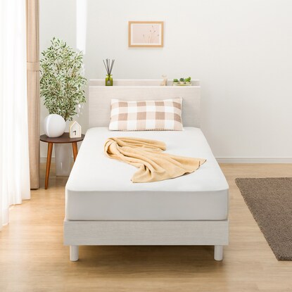 Single bed frame with shelf and side storage (NS-003 LEG/LOW floorboard WW)