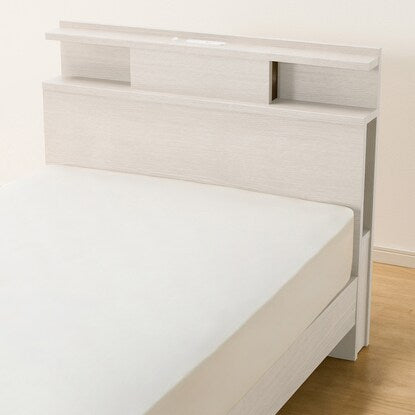 Single bed frame with shelf, lighting and side storage (NS-004 LEG/LOW floorboard WW)