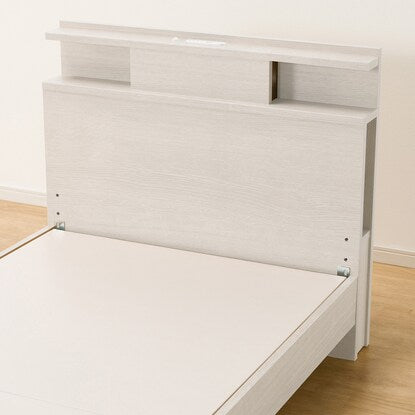 Single bed frame with shelf, lighting and side storage (NS-004 LEG/LOW floorboard WW)