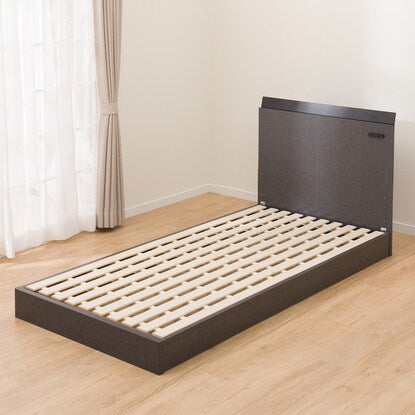 Single bed frame with slatted base and shelf (HF301 LEG/LOW GY2)