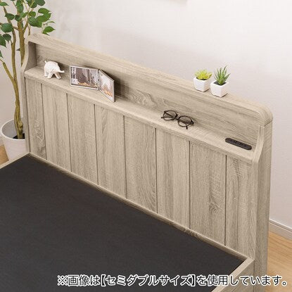 Single antique style bed frame with shelf (PEL S cabinet LGY)