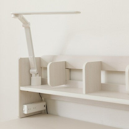 Standard desk (Merci Q (desk + wagon + upper shelf) WW + light outlet box W)