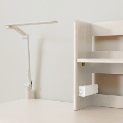 Combination desk (Merci Q (desk + wagon + 2 bookshelves) WW + light outlet box W)