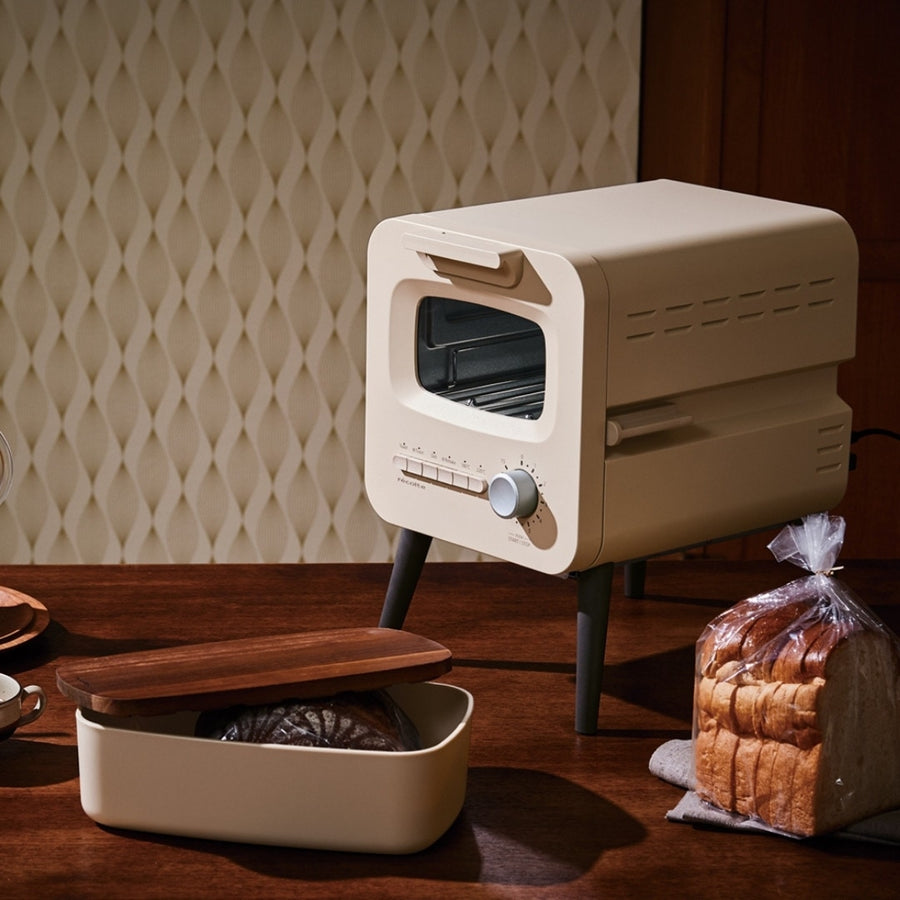 Sliding rack toaster and bread case set