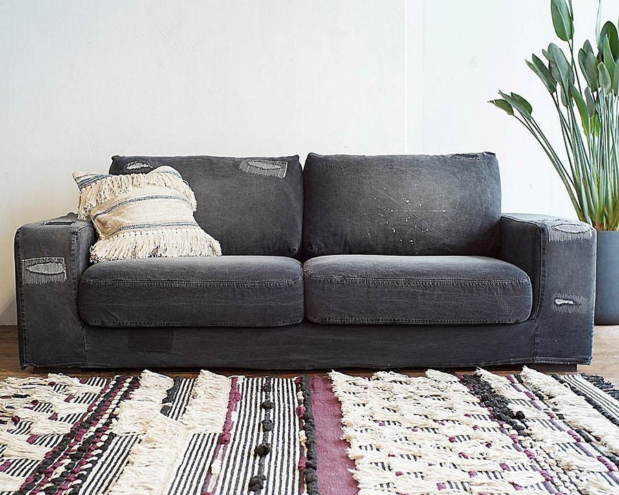 FRANKLIN SOFA BLACK DAMAGE DENIM Franklin sofa black damage denim