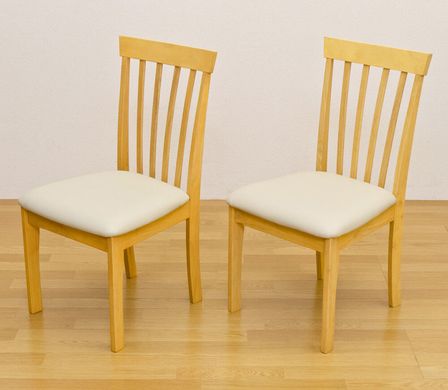 Basic design wooden dining chairs, set of 2