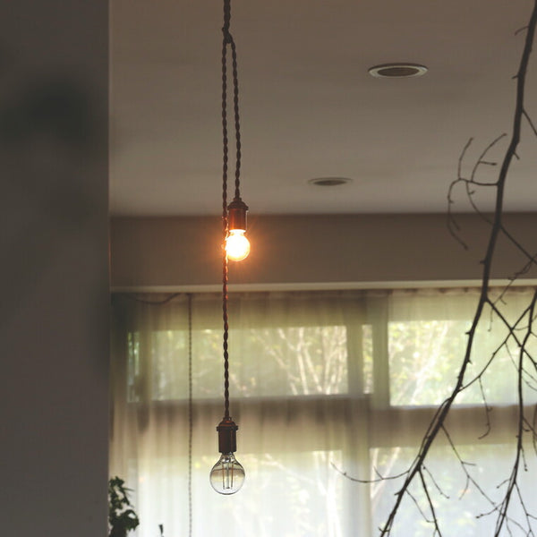 Pendant light, bracket light, antique brass socket cord