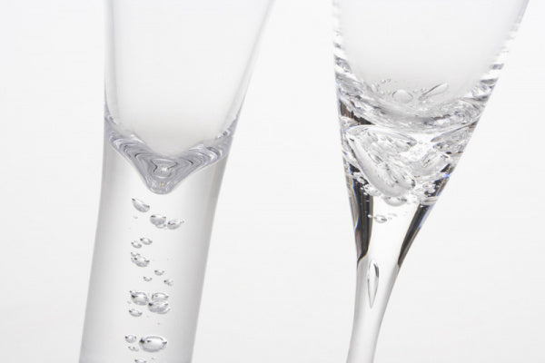Three kinds of bubbles, mysterious rising bubbles, champagne cocktail glass