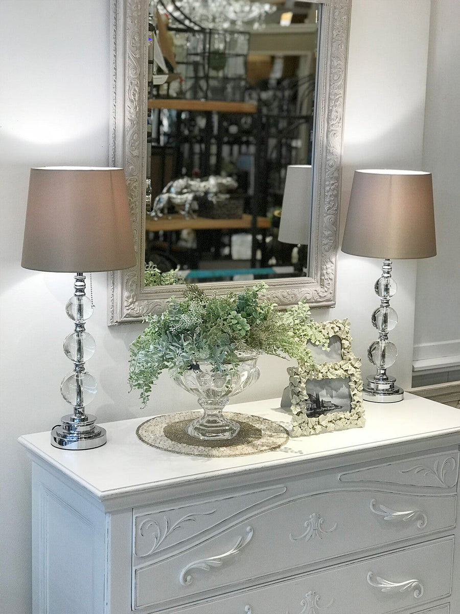 Classic Grey Shade Acrylic Table Lamp