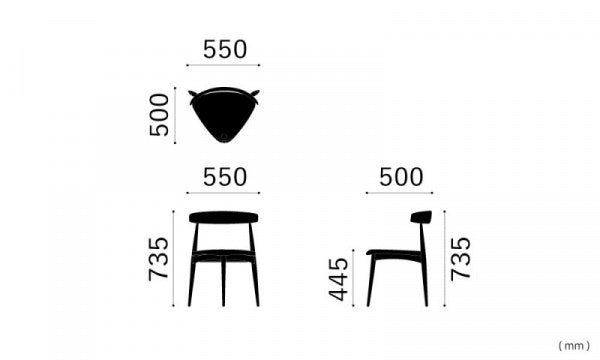 Tri-Leg Chair, Natural, Ultrasuede