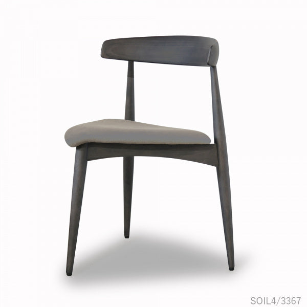 Tri-leg chair, gray dyed Ultrasuede