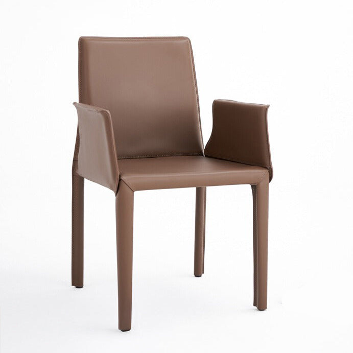 Leather-look dining armchair