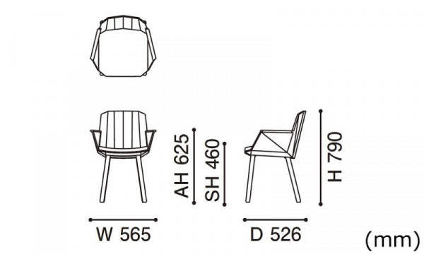 COLOUR WOOD Side Armchair, Grain Beige