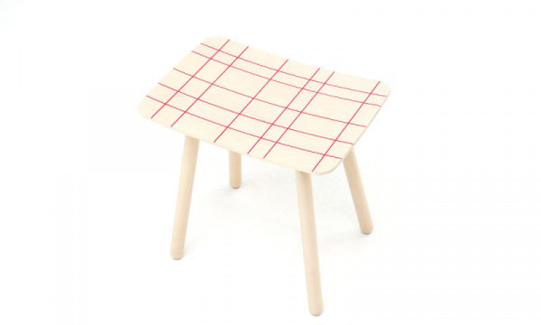 COLOUR STOOL ピンクグリッド