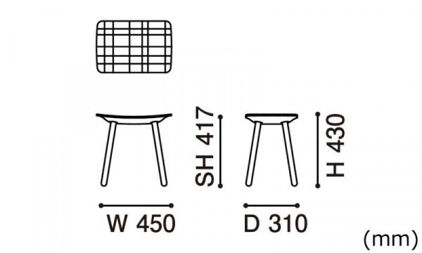 COLOUR STOOL ピンクグリッド