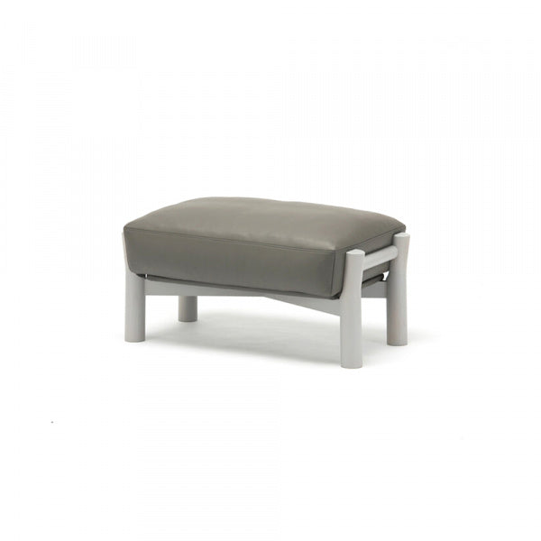 CASTOR SOFA Ottoman Leather Grain Gray