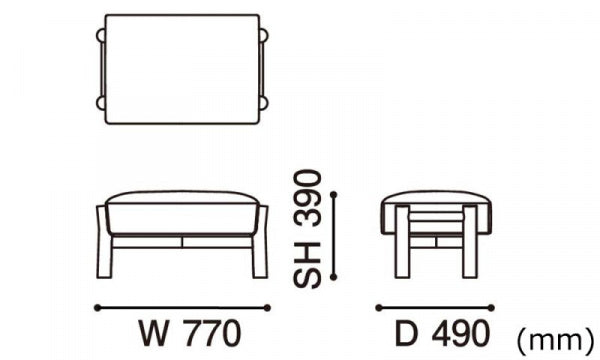 CASTOR SOFA オットマン ブラック マハラム