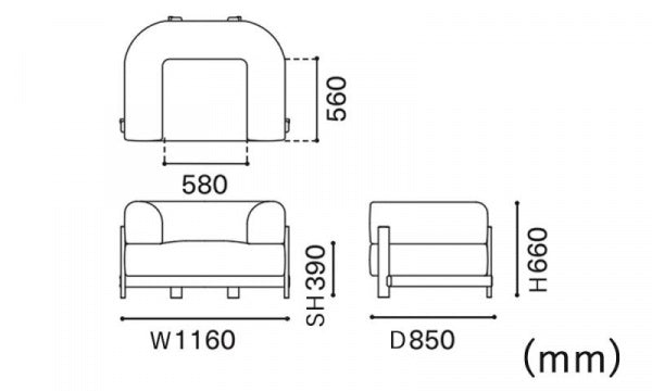 ELEPHANT SOFA 1-seater Black