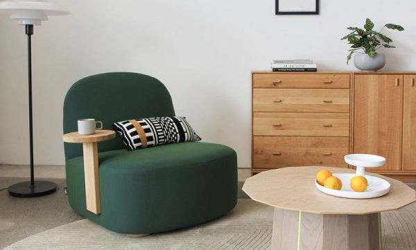 POLAR LOUNGE CHAIR L with side table, Uniform Melange