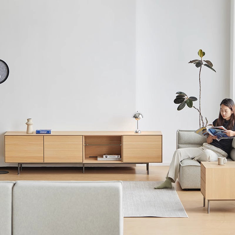 Large-capacity wooden TV stand
