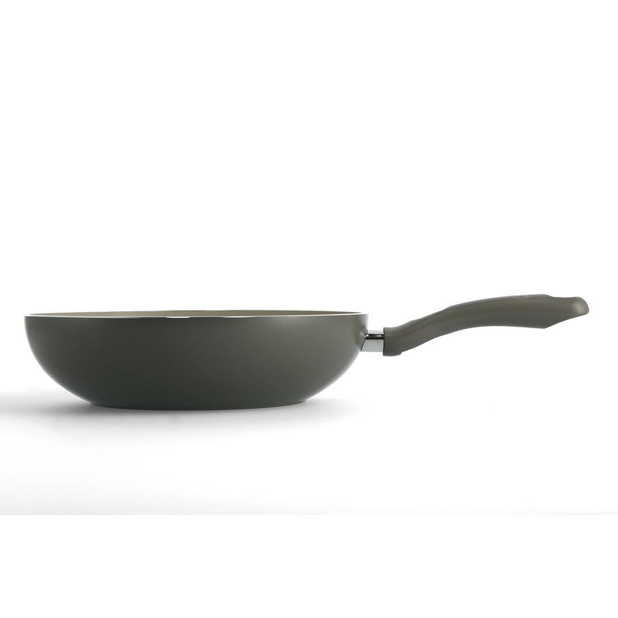 Green Chef Earth Color Wok Pan 28cm Quartz Gray IH/Gas Fire Compatible