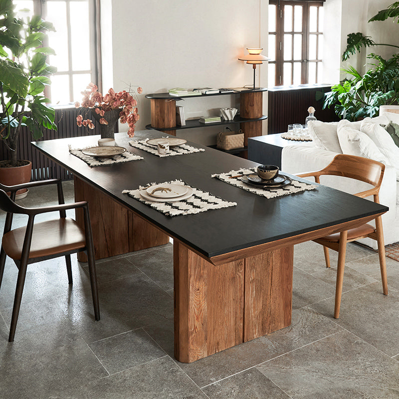 Natural wood dining table