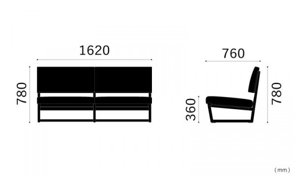 SO-12 3-seater sofa 1600 frame natural