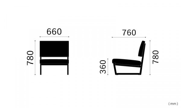 SO-12 1-seater sofa 660 frame grey dyed