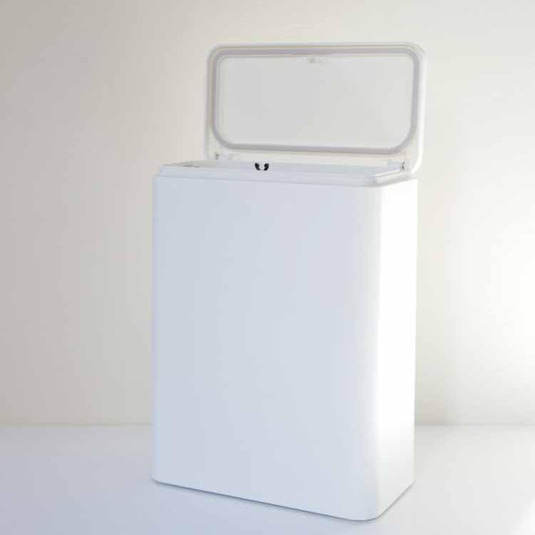 Tubelor Medium Flap Sealed Sanitary Trash Can, White
