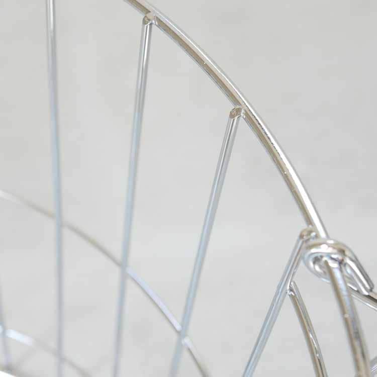 Stacking Basket Round L Silver