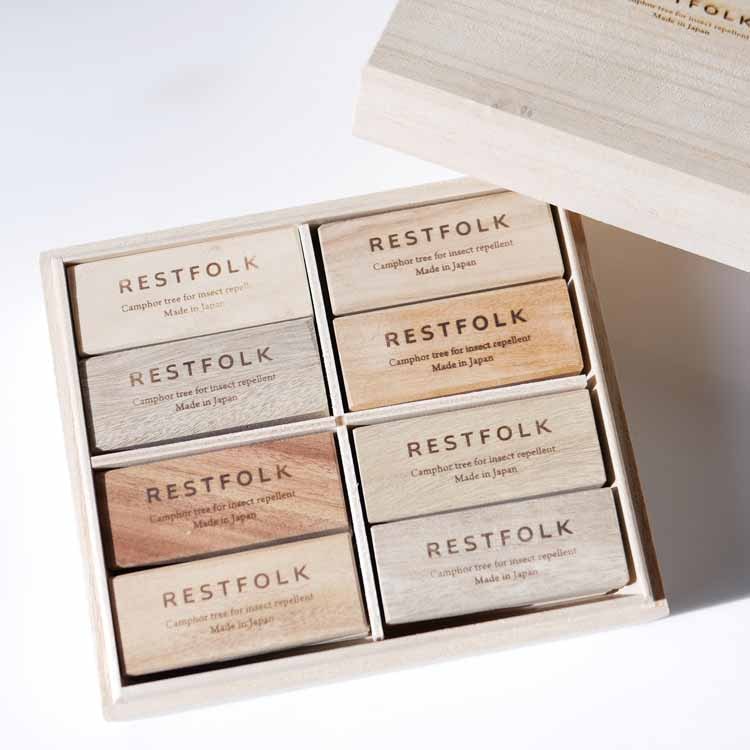 RESTFOLK Camphor Tree Blocks 24pcs W Wood Case