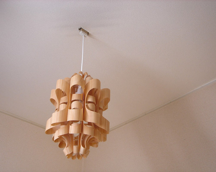 PP Wood Shade Matsu2-W Pine 2-Wood Pendant Lamp