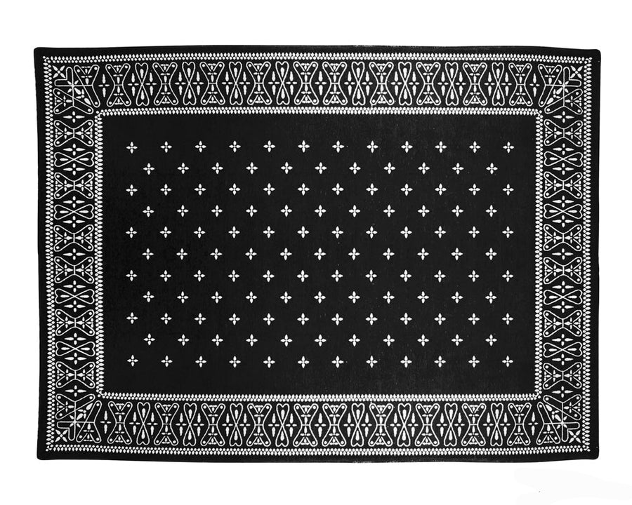 Cross Bandana Rug Black クロスバンダナラグ ブラック 200×140cm