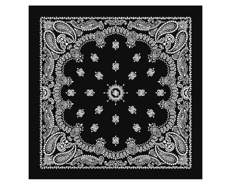 Paisley Bandana Rug Black 180×180cm