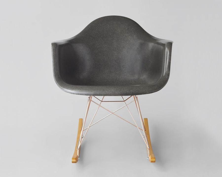 GS Fiberglass Arm Shell Rocker Chair by Modernica Elephant