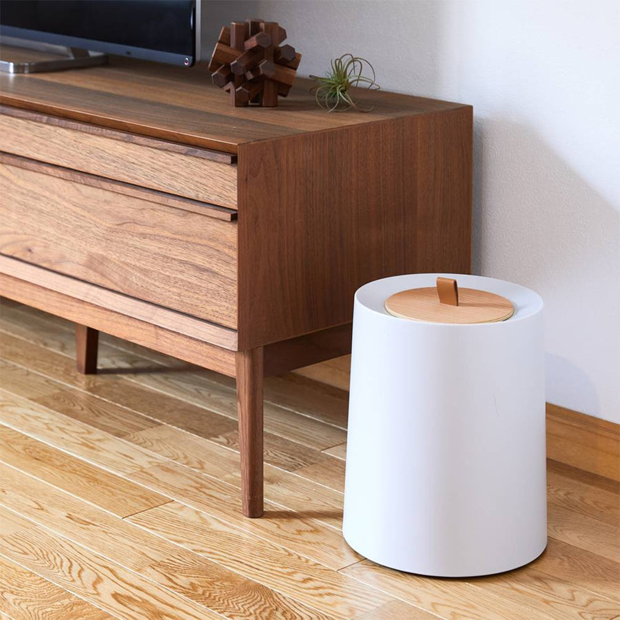 TUBELOR HOMME Round Dustbin, Rich White