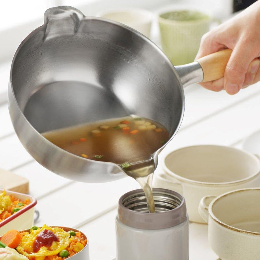 Aikata double-ended stainless steel Yukihira pot 18cm