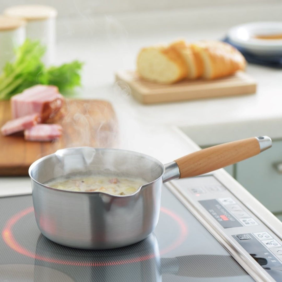 Aikata double-mouth stainless steel milk pan 16cm