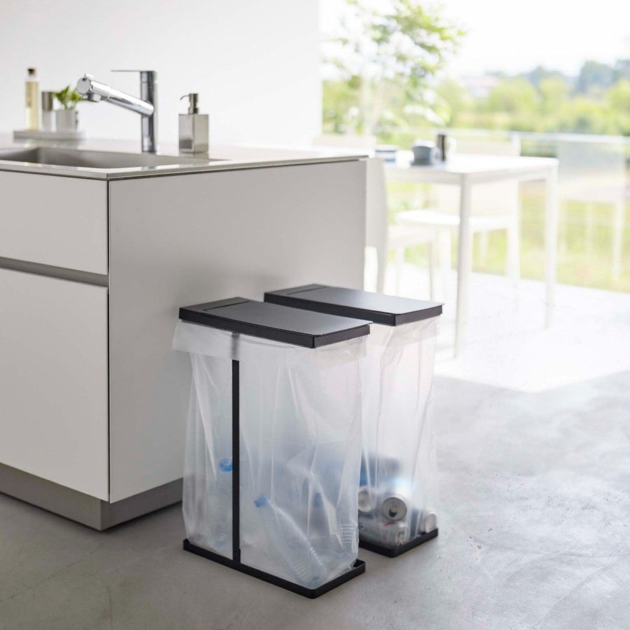 Tower Slim Lidded Garbage Sorting Bag Holder, 45L, Set of 2