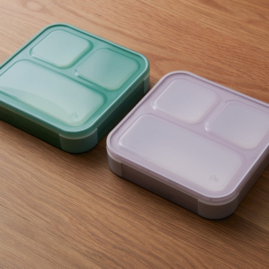 FOODMAN Antibacterial Slim Bento Box (500ml), Case, and Chopsticks (3-Piece Set)