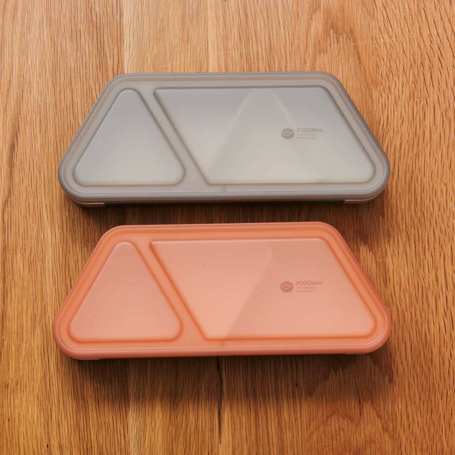 FOODMAN Antibacterial Slim Bento Box, Rice Ball Case, 2-Piece Set