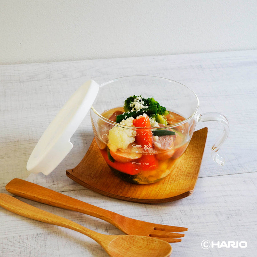 Glass microwave soup cup
