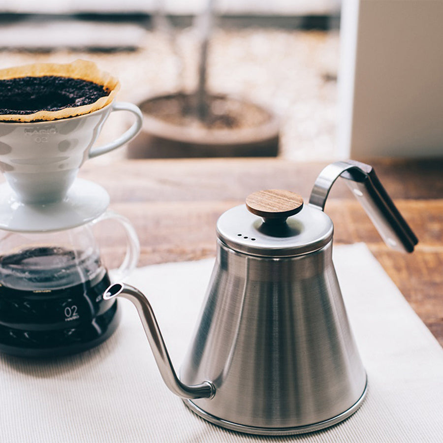 V60 ドリップケトル・ウッド 120ml ヘアラインシルバー