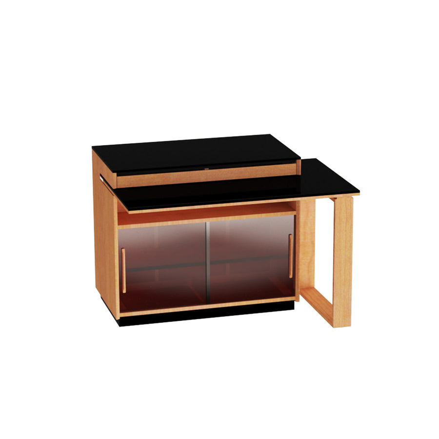 Cherry wood dining table with sideboard