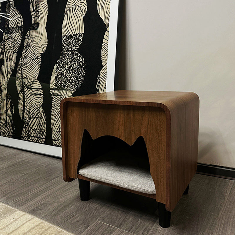 Wooden cat-shaped cat house table