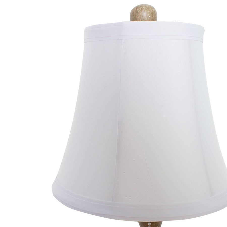 Antique style natural color pillar table lamp